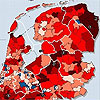 De gebieden in het rood, dat zijn nou nee-stemmers...