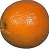 Een oranje sinaasappel. Het internationaal erkende symbool voor sinaasappels